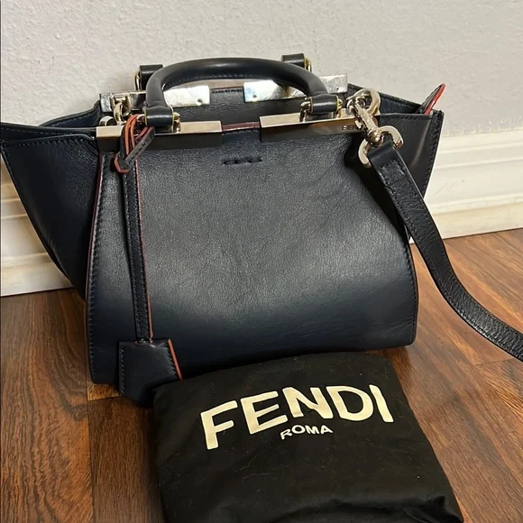 1622 Fendi Black Leather Bag 3 jours mini satchel - Picture 1 of 9